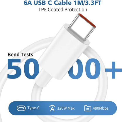 120W Fast Charger and Cable for Xiaomi, ACAGET 10A/1M 120W HyperCharge Cable, UK Wall Charger With USB C Cable