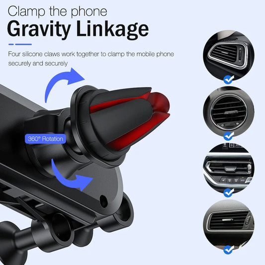 Gravity Car Holder For Phone Air Vent Clip Mount Mobile Stand